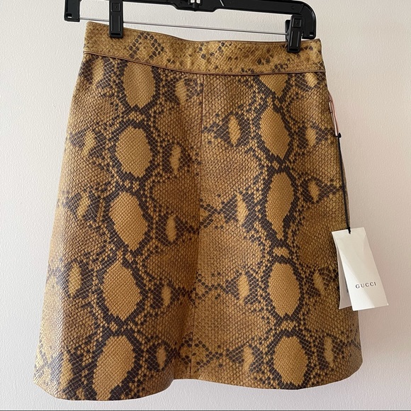 NWT Gucci Python Print Leather SKIRT 40/S - Picture 4 of 8